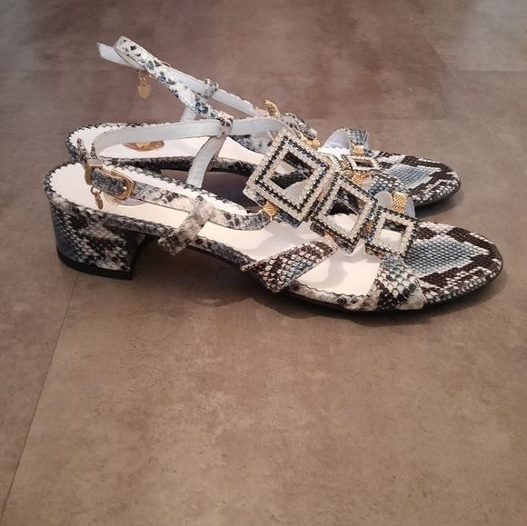 Ilasio Renzoni Animal Print Sandal Jewels Ankle Strap - Picture 4 of 9